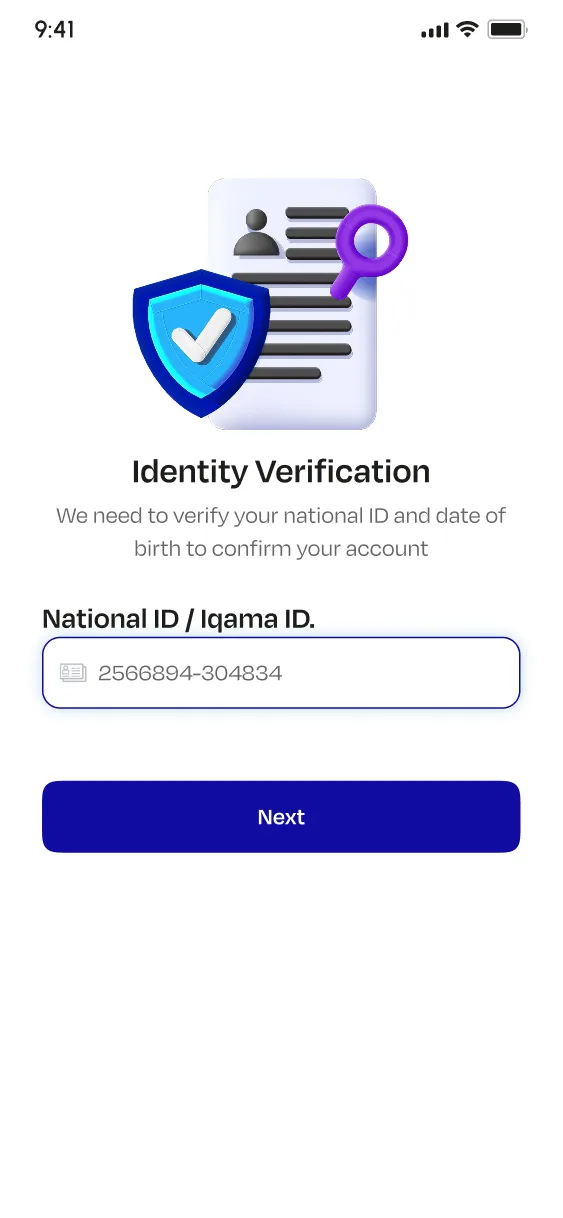 National ID screen