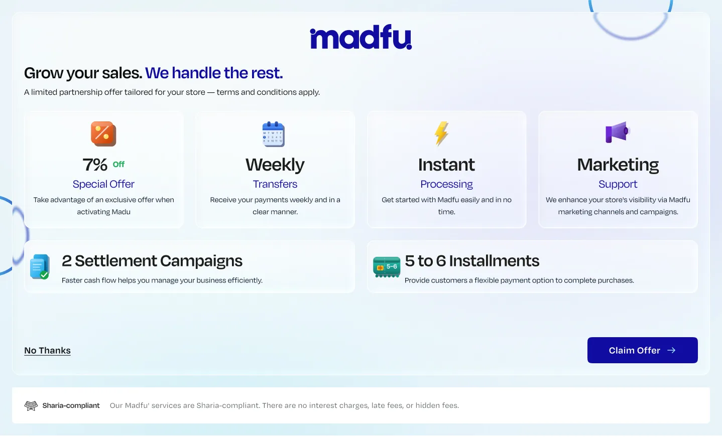 Offer screen
