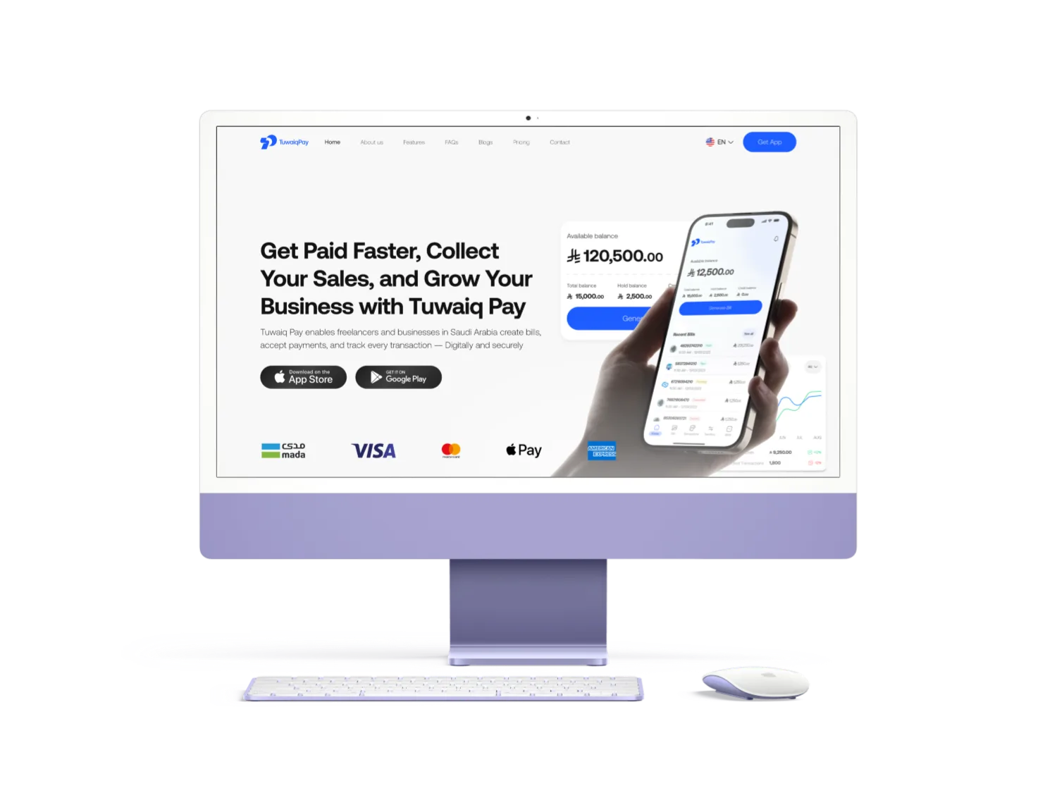 Tuwaiq Pay website mockup
